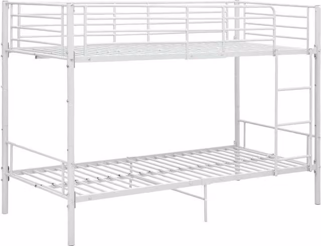 Berkfield Home White Metal Bunk Bed W/D/H: 90 x 200 cm