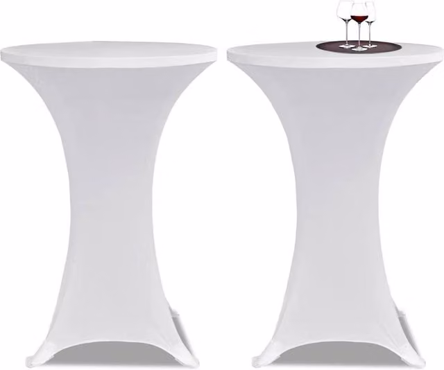 Berkfield Home White Stretch Round Tablecloth Set, 4 Pieces, Diameter: 60 cm