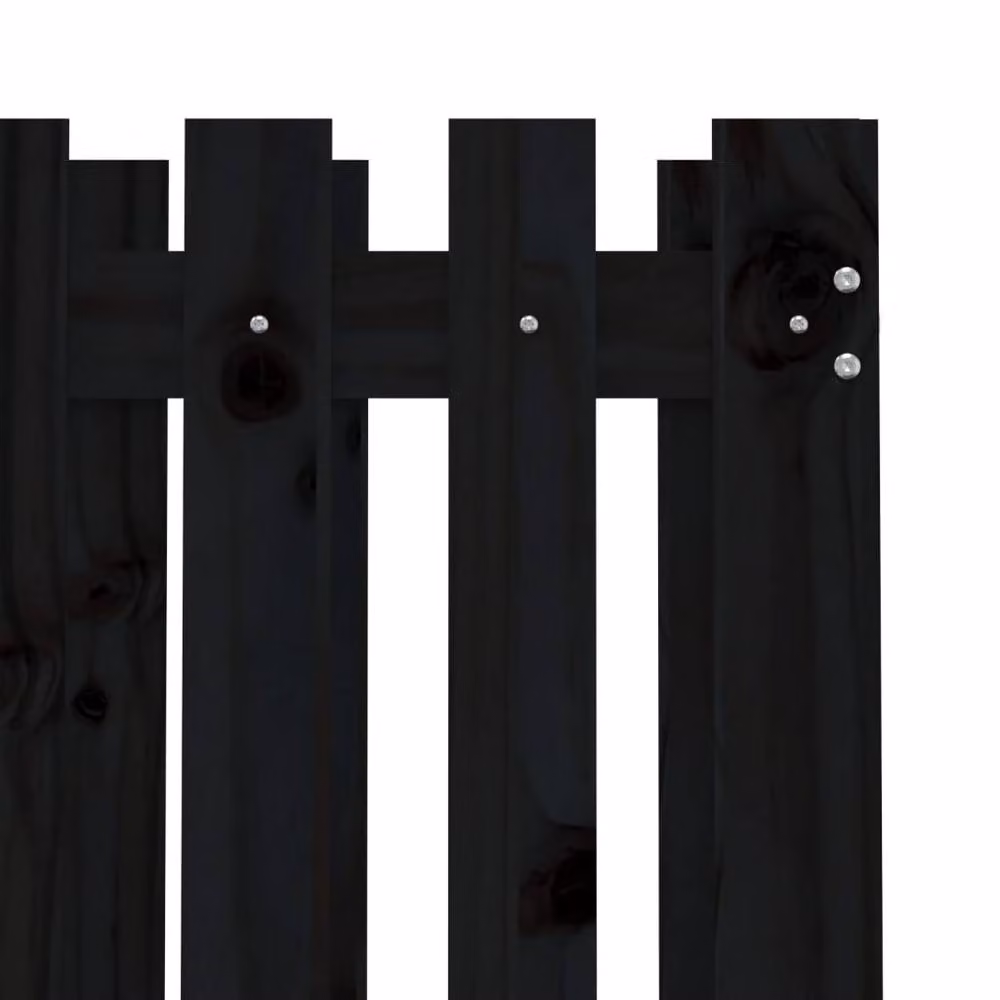 Berkfield Home Garden Planter with Fence Design in Black Solid Pine Wood, W/D/H: 70 x 70 x 70 cm – 5