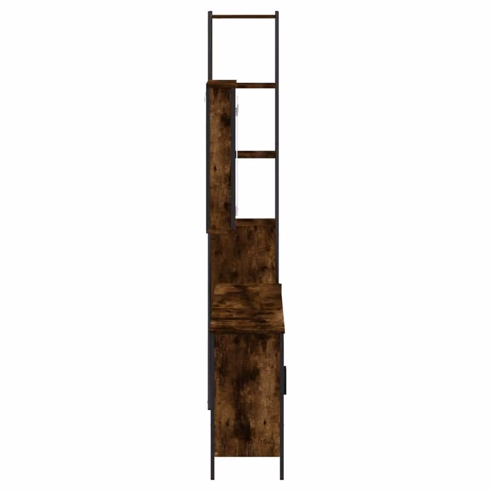 Berkfield Home 4 Piece Industrial Bathroom Furniture Set in Smoked Oak Brown – 3