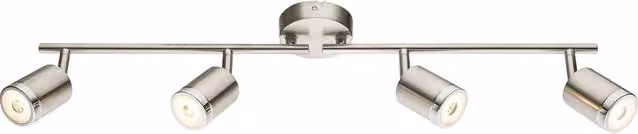 Netlighting Comore Ceiling Spotlight Bar in Nickel Matt Grey with 4x Adjustable LED Warm White 3000K Lights – 1