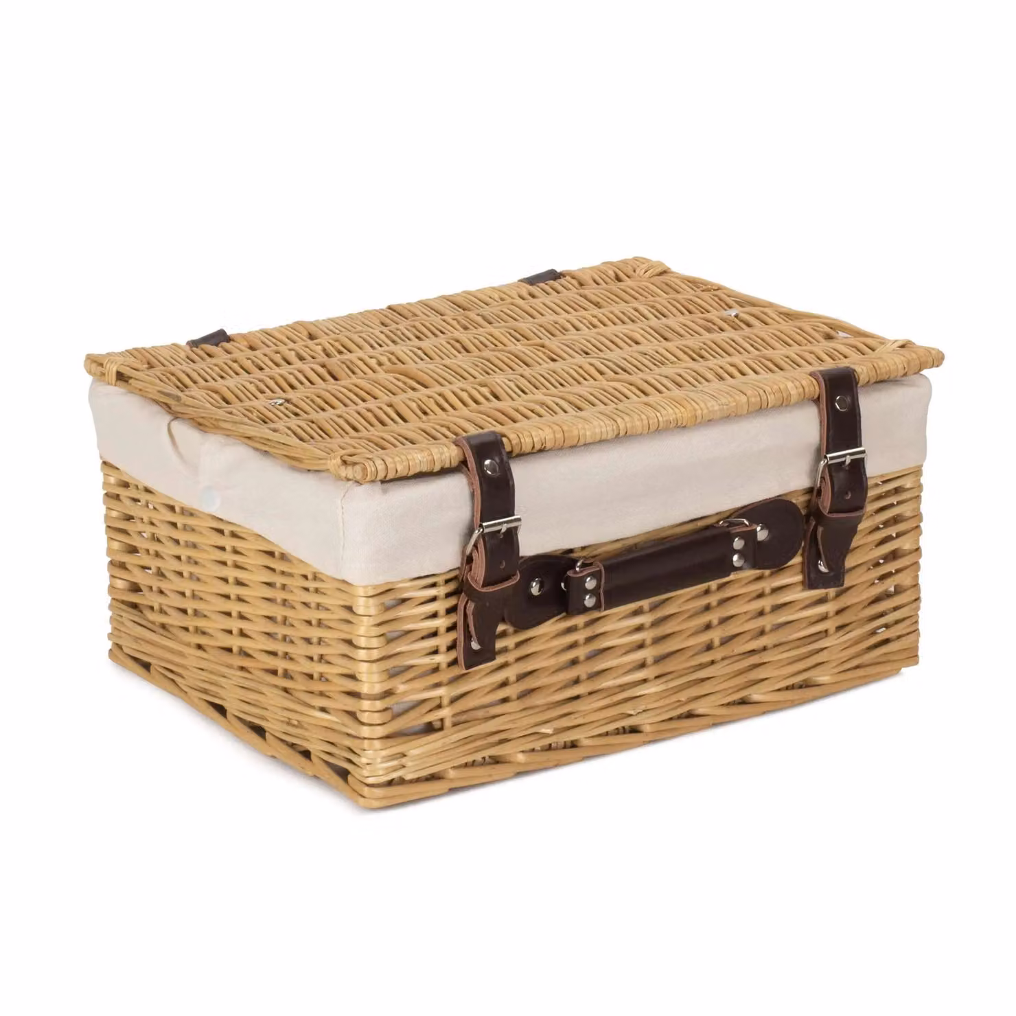 Red Wicker Hamper with Cotton Lining in Natural and Sand – 2