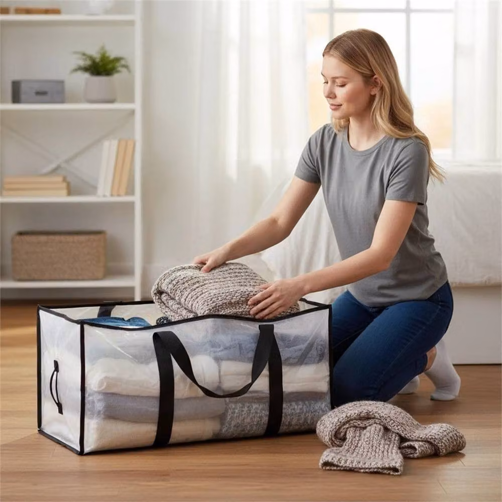 Nordara Large Collapsible Zip Clothes Storage Bag in White – 6