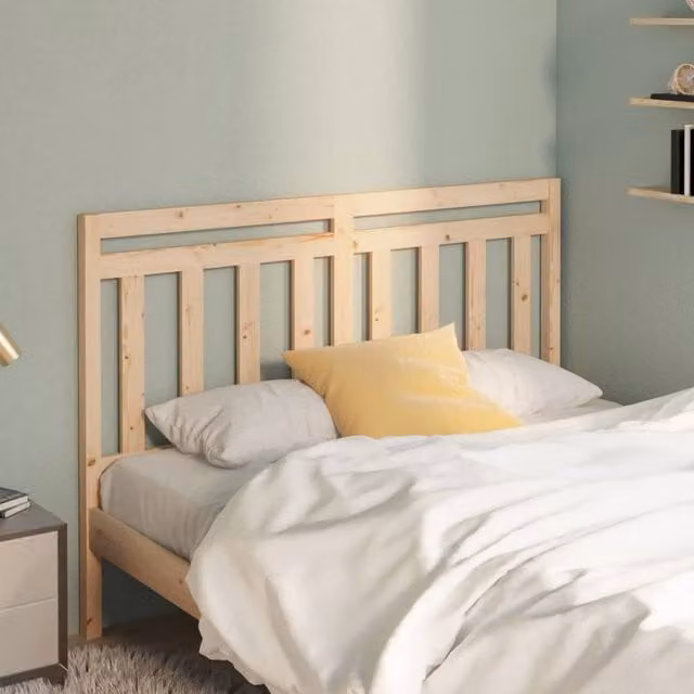 Berkfield Home Rustic Solid Wood Pine Bed Headboard in Brown, W: 146 cm, D: 4 cm, H: 100 cm