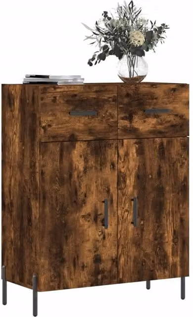 Berkfield Home Smoked Oak Sideboard in Brown, W/D/H: 69.5 x 34 x 90 cm – 1