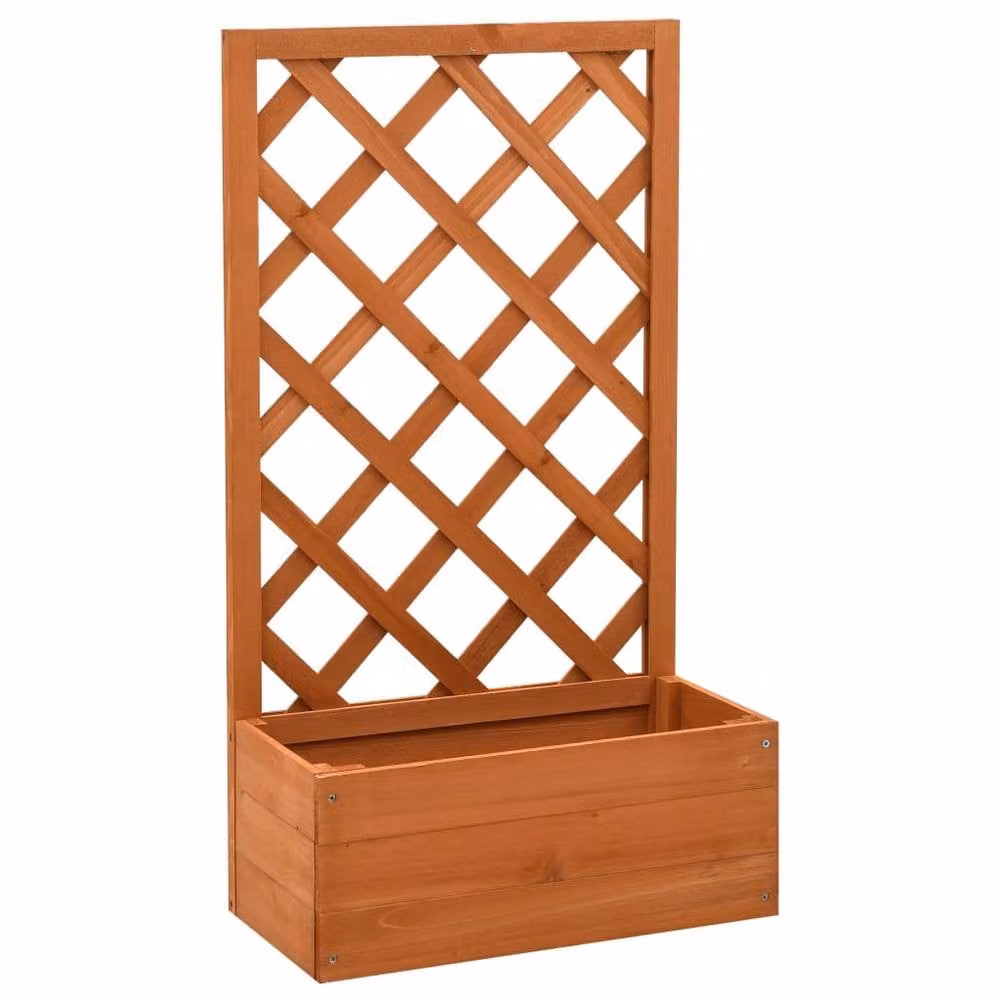 Berkfield Home Garden Orange Trellis Planter in Solid Firwood, W/D/H: 50 x 25 x 90 cm – 2
