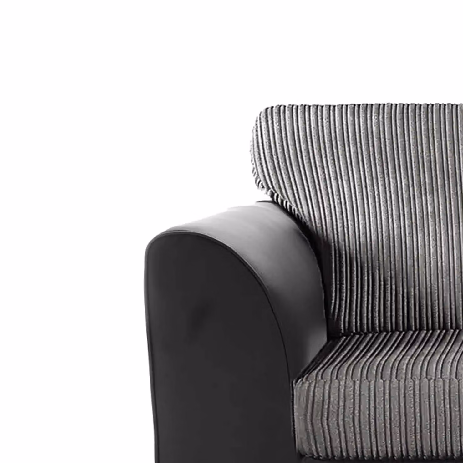 Luxor Living Grey Jumbo Cord Fabric Armchair with Armrests – 3