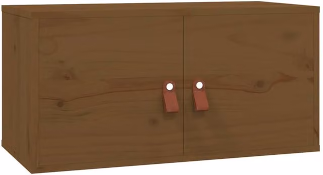 Berkfield Home Rustic Honey Brown Solid Wood Pine Wall Cabinet W: 60 cm, D: 30 cm, H: 30 cm – 1