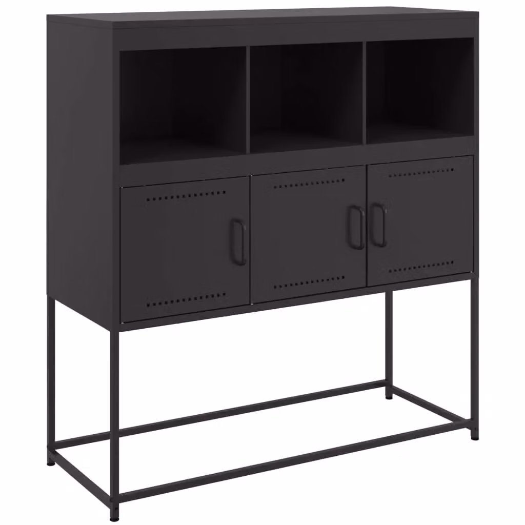 Berkfield Home Industrial Matt Black Metal Sideboard W/D/H: 100.5 x 39 x 107 cm – 2