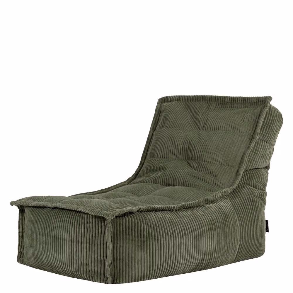 icon Scandi Corduroy Bean Bag Lounger in Green – 2