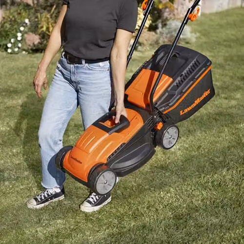 LawnMaster 1200W Electric Lawnmower with Rear Roller, Orange, 32cm Cutting Width – 5