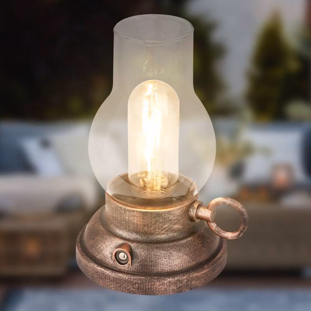 Briloner Antique Style Rechargeable LED Lantern, Dimmable Touch Control Outdoor Table Lamp, Bronze, W/D/H: 10.5 x 10.5 x 17.5 cm – 6