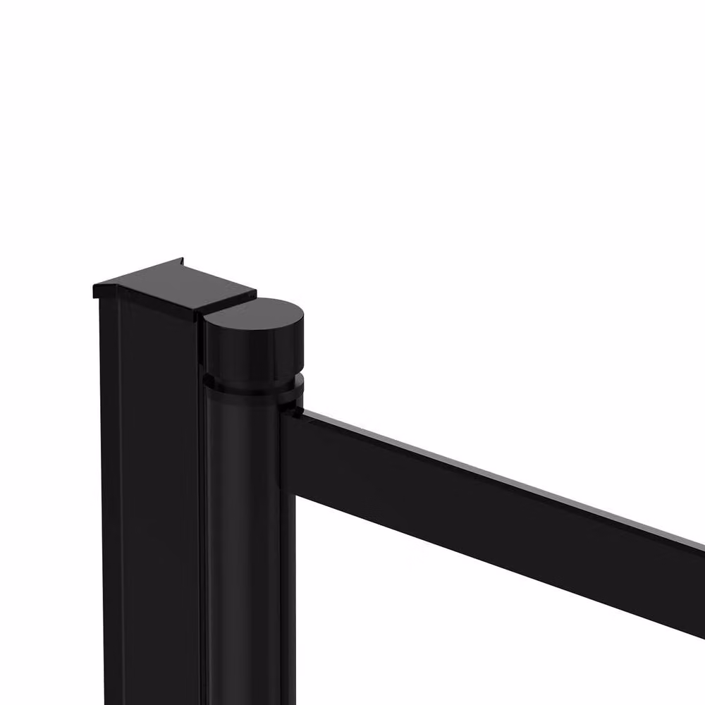 Living and Home Clear Tempered Glass Pivot Bath Shower Screen in Black – 6