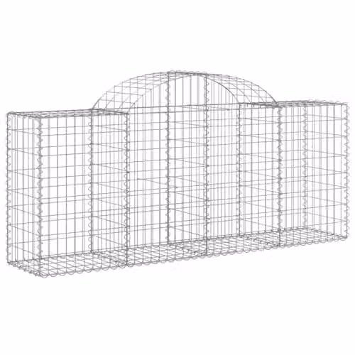 vidaXL 20-Piece Arched Gabion Baskets in Galvanised Steel, Red – 1