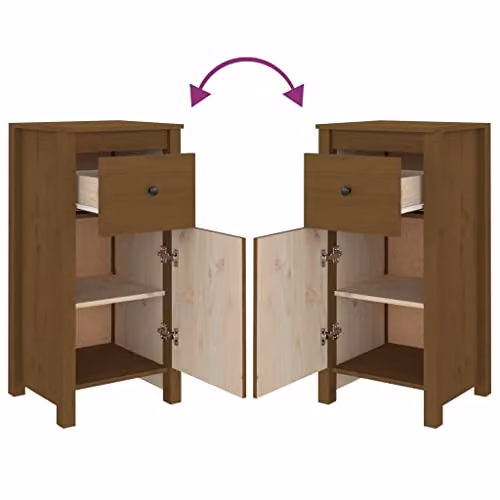 vidaXL Rustic Solid Pine Wood Sideboard, Brown, W/D/H: 40 x 35 x 80 cm – 3