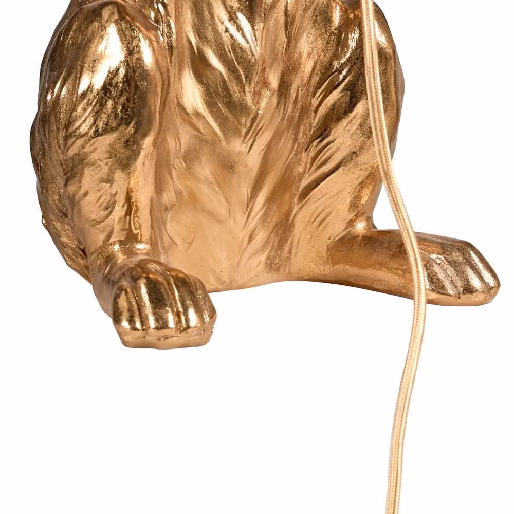 Wyld and Coco Hand-Painted Gold Polyresin Rabbit Table Lamp – 3