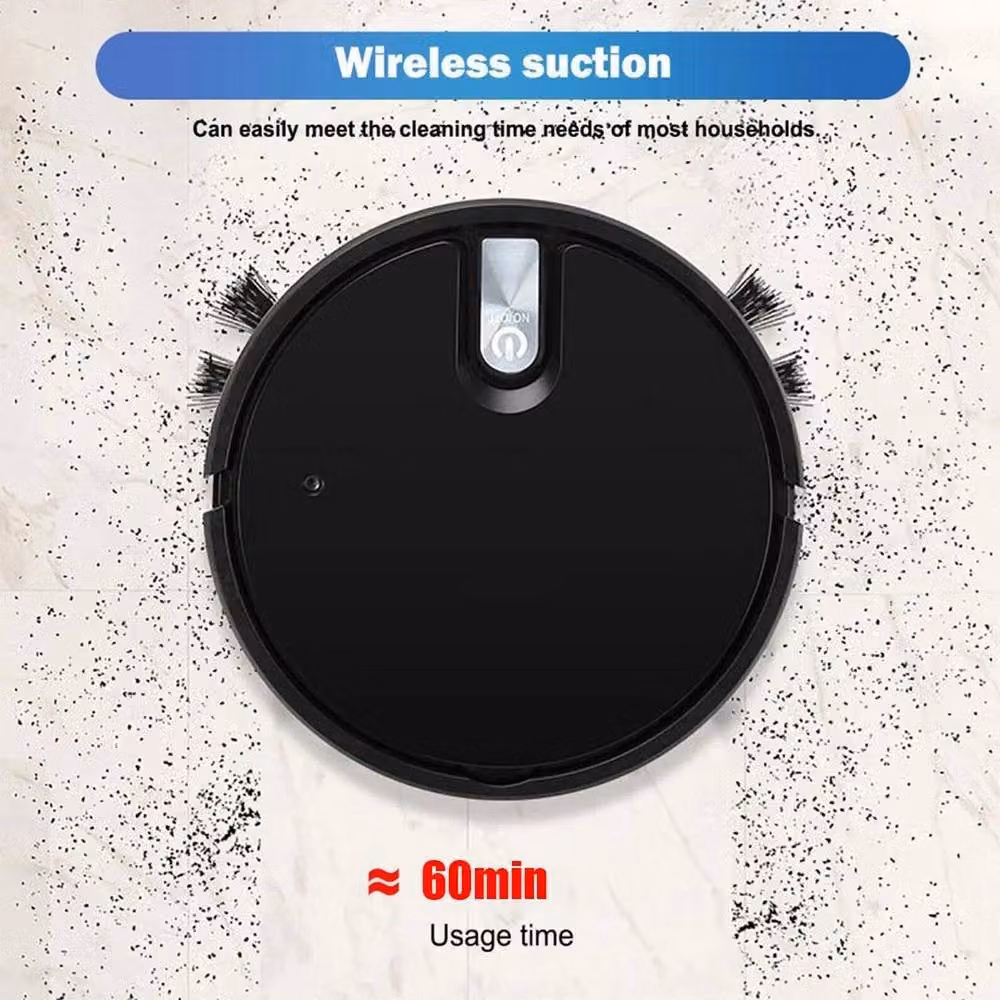 FLAVORA Rechargeable Automatic Robot Vacuum Cleaner in Black – 3