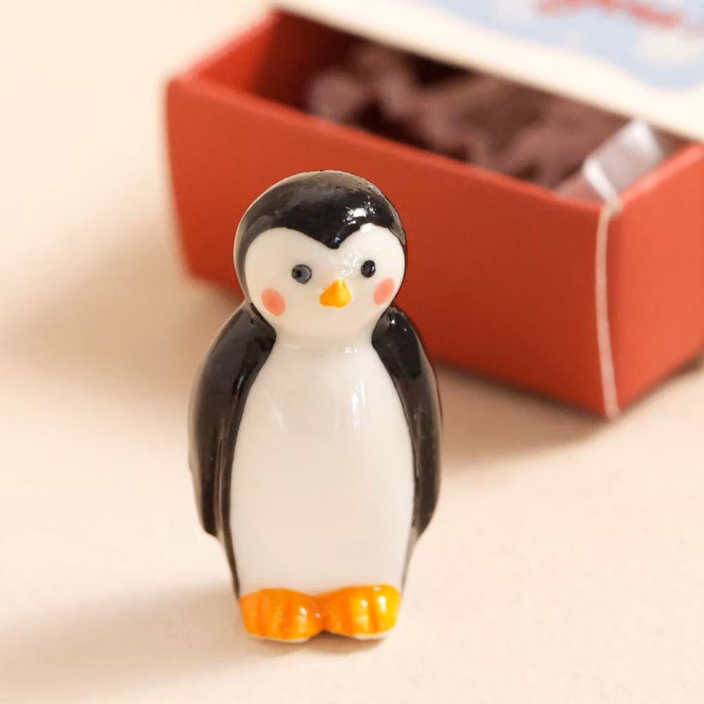 Lisa Angel Tiny Ceramic Penguin Matchbox Ornament in Black – 2