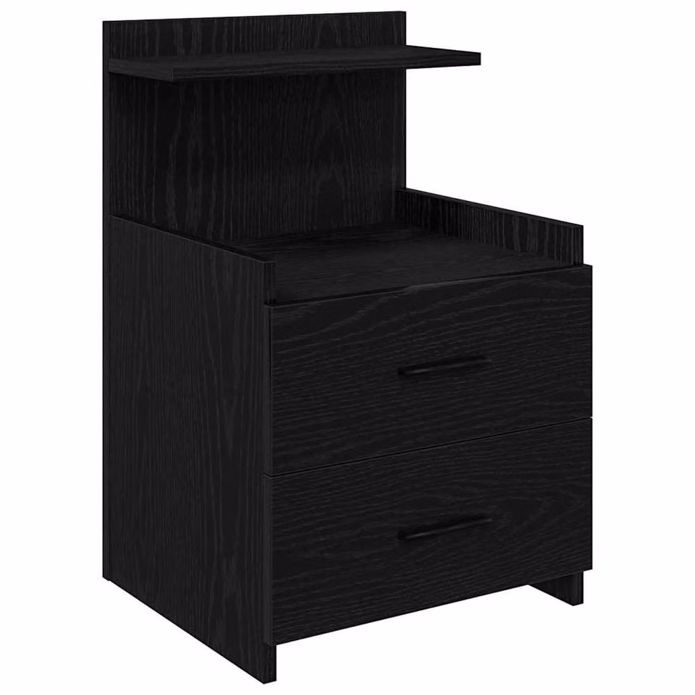 Berkfield Home Durable Bedside Cabinet with 2 Drawers, Black, W/D/H: 40 x 36.5 x 62 cm – 3