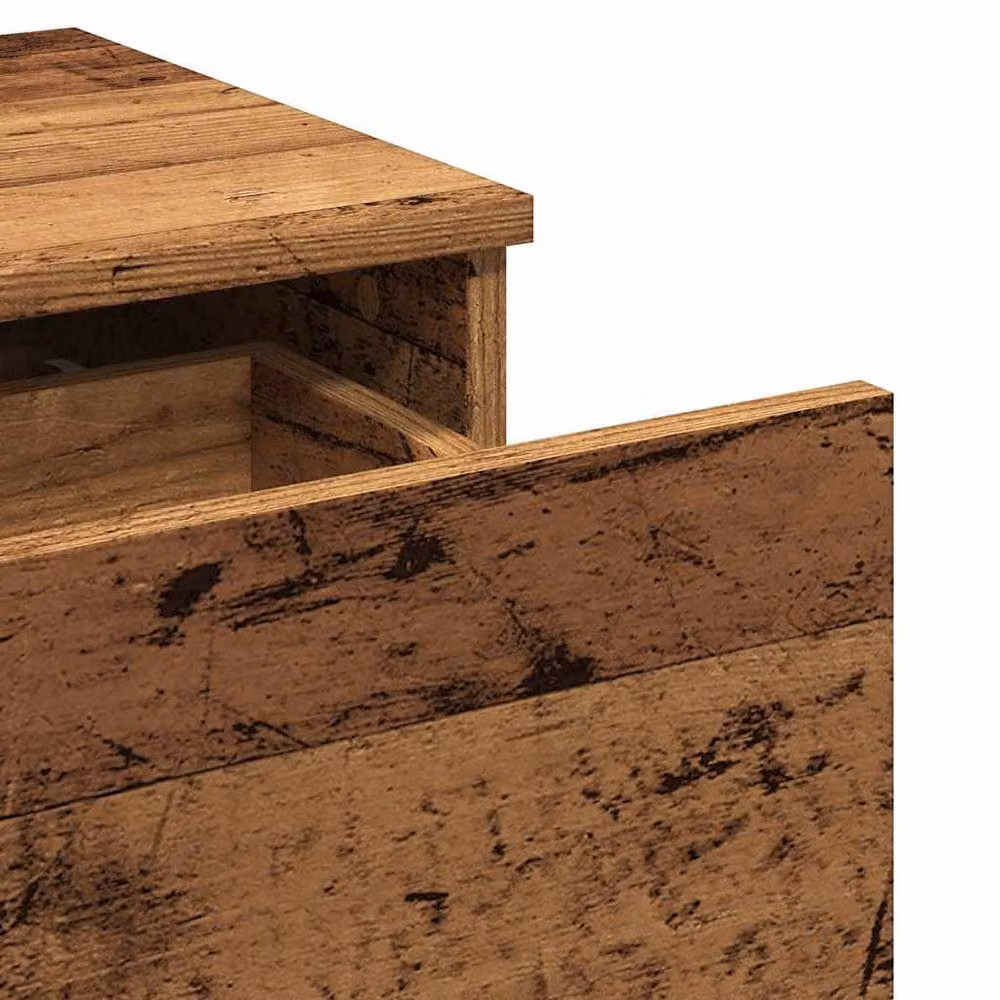 Berkfield Home Set of 2 Bedside Cabinets in Old Wood Brown, W/D/H: 40 x 35 x 65 cm – 6