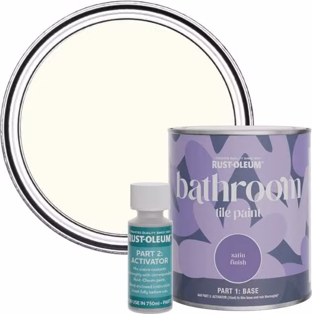 Rust-Oleum Bathroom Tile Paint in Satin Finish, White, 0.75 l