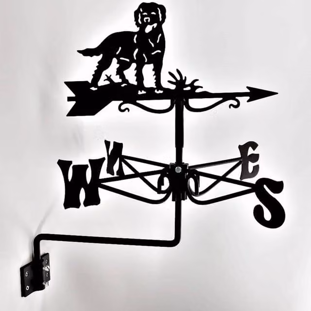 Buttercup Farm Mini Labrador Weathervane in Black Steel, W38 x D38 x H45 cm