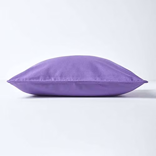 Homescapes Plain Purple Cotton Square Cushion Cover, W/D/H: 60 x 60 x 60 cm – 2