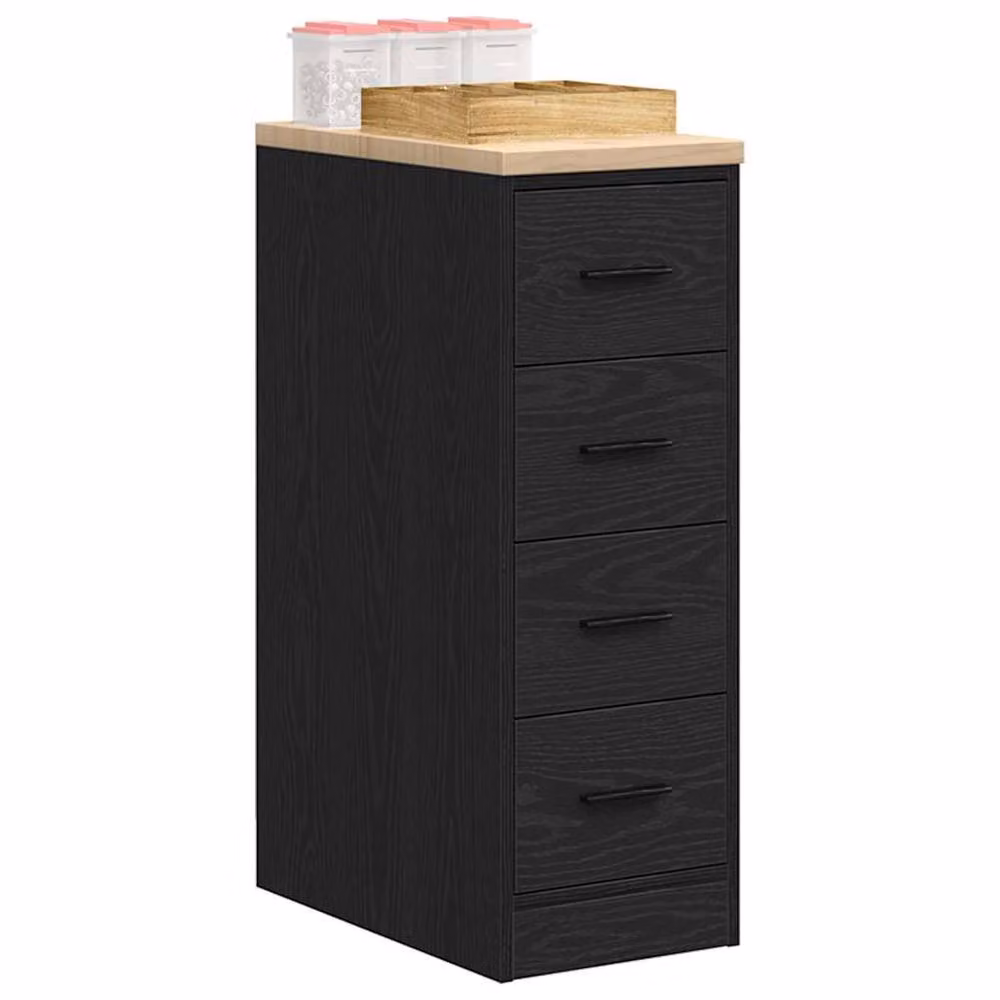 Berkfield Home Black Solid Wood Pine Garage Storage Cabinet W/D/H: 30 x 51 x 85 cm – 4