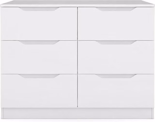 Underfoot Modern 6 Drawer Chest of Drawers in White