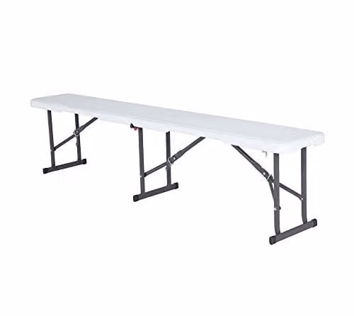 LIFETIME 80305 Fold in Half Bench, White, H 30.5 cm x W 96.0 cm x D 30.5 cm – 1