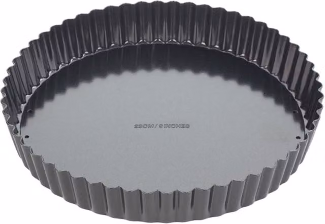 Tala Non-Stick Round Aluminium Tart Tin with Loose Base, Black, Diameter: 23 cm