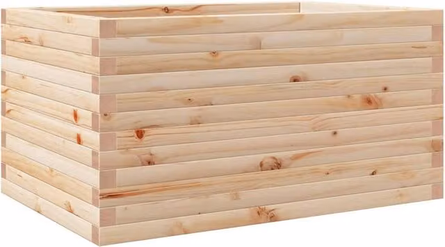 Berkfield Home Garden Planter in Beige Solid Wood, W/D/H: 90 x 60 x 46 cm – 1