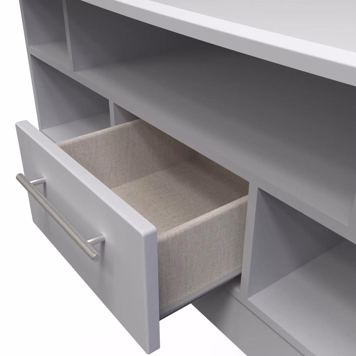 Ready Assembled 2 U Carlton 1 Drawer TV and Media Unit in Grey – 3