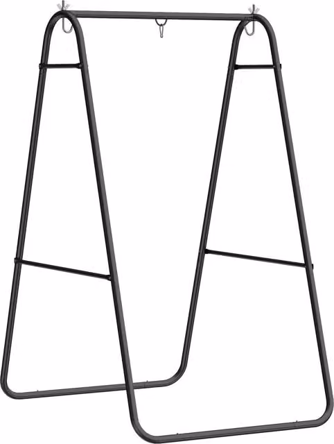 Outsunny Black Metal Hammock Chair Stand with 150 kg Load Capacity