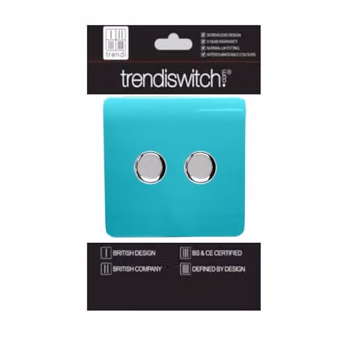 Trendi Modern LED Dimmer Switch in Turquoise and Chrome – 2