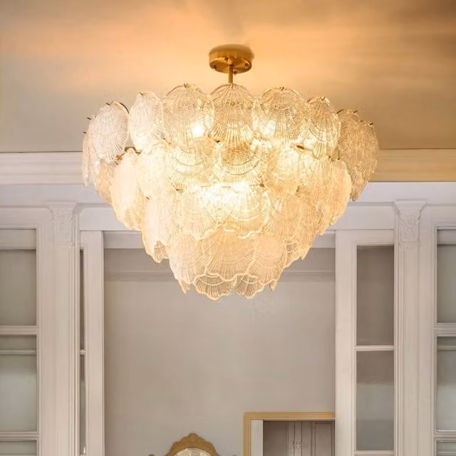 Wyld and Coco Glass and Brass Chandelier Pendant in Bronze and Gold/Brass, Diameter: 80 cm – 1