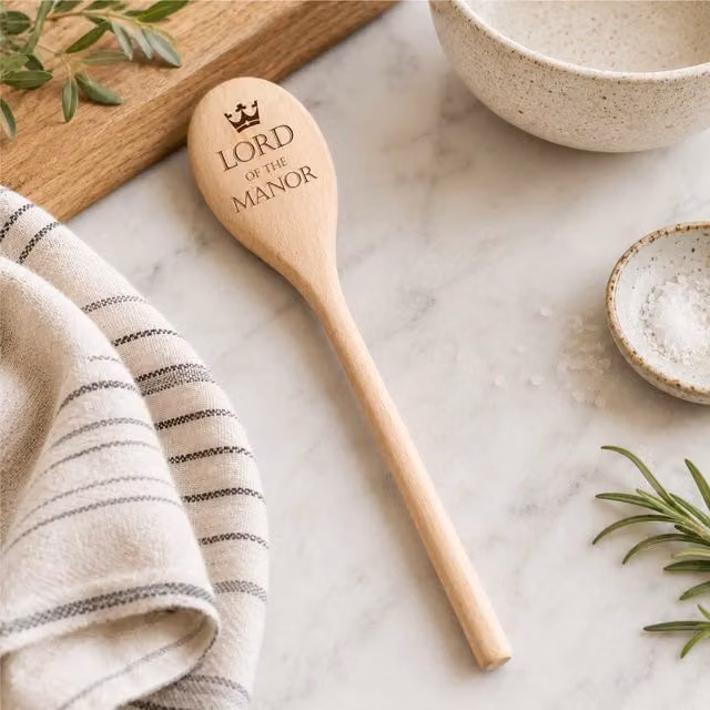60 Second Makeover Lord Of The Manor Funny Wooden Spoon in Beige