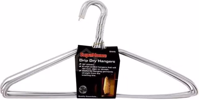 SupaHome Non-Slip Drip Dry Coat Hangers, Pack of 8, White