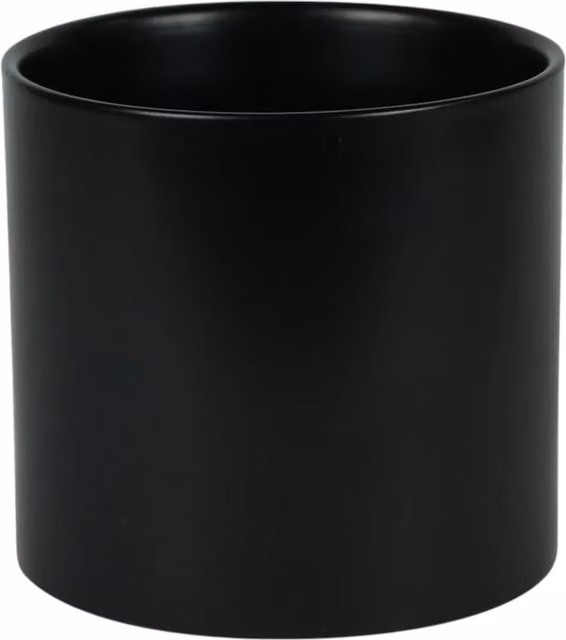 Kingsbury Gifts Black Ceramic Round Indoor Plant Cache Pot, H13 x W13.5 x D13.5 cm
