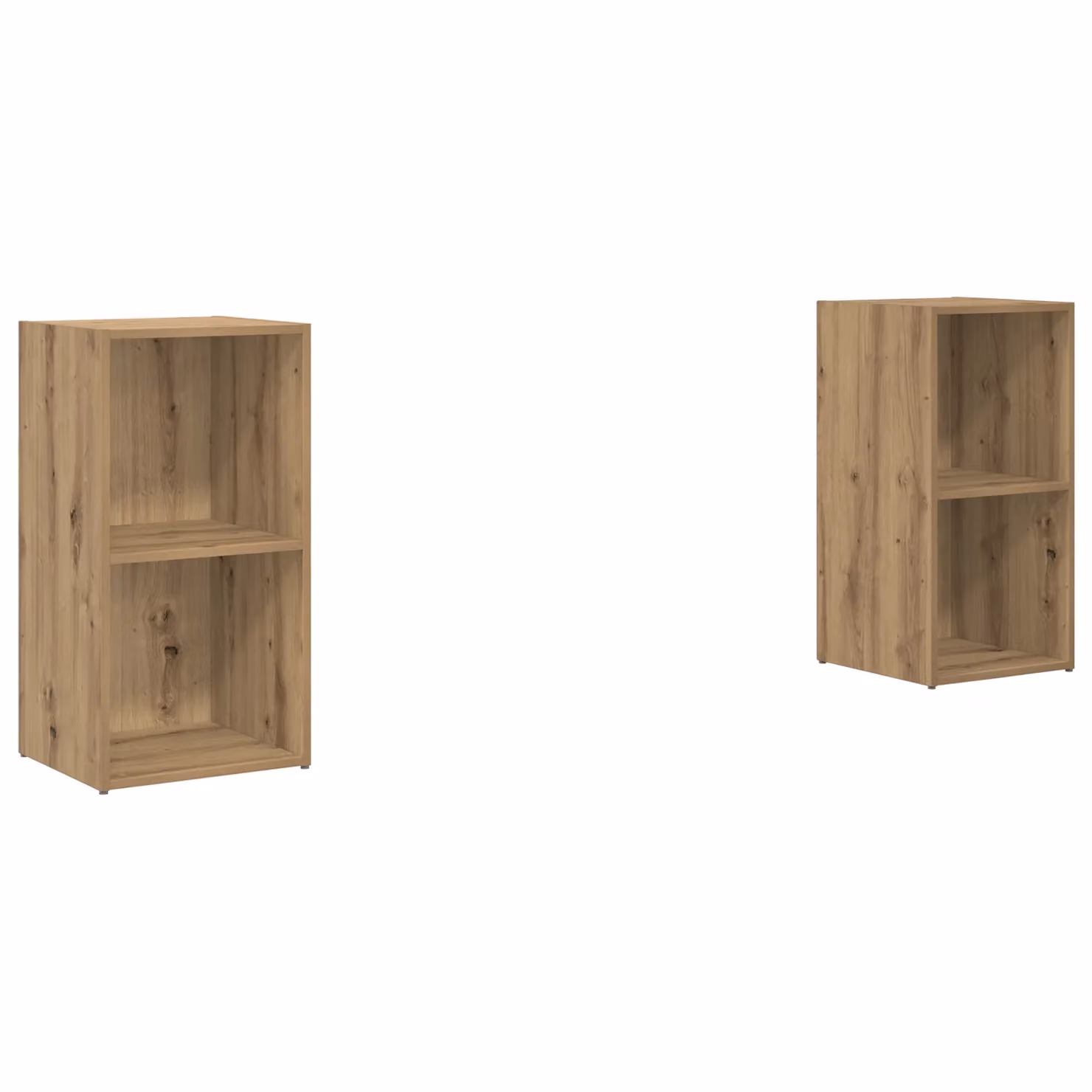 Berkfield Home 2-Piece Artisan Oak Cube Shelving Unit with Adjustable Shelves, Brown, W/D/H: 72 x 35 x 36.5 cm – 2