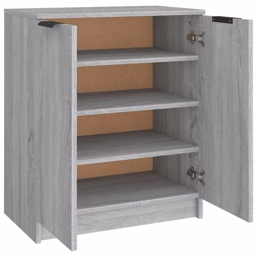 Berkfield Home Grey Sonoma Wall Mounted Shoe Cabinet with Hinged Doors, W/D/H: 59 x 35 x 70 cm – 2