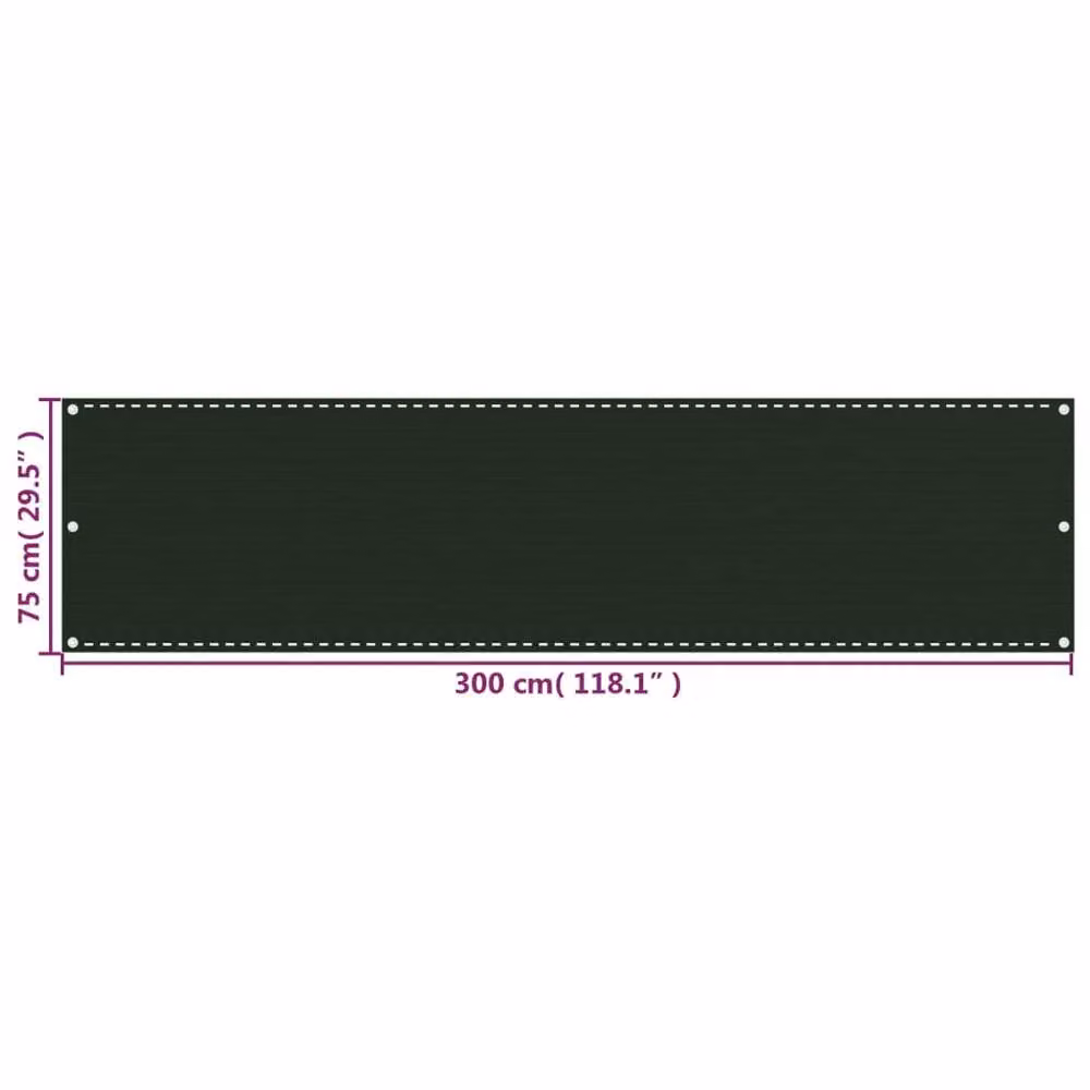 Berkfield Home Semi-Transparent Balcony Cover, Dark Green, W: 75 cm, H: 300 cm – 3