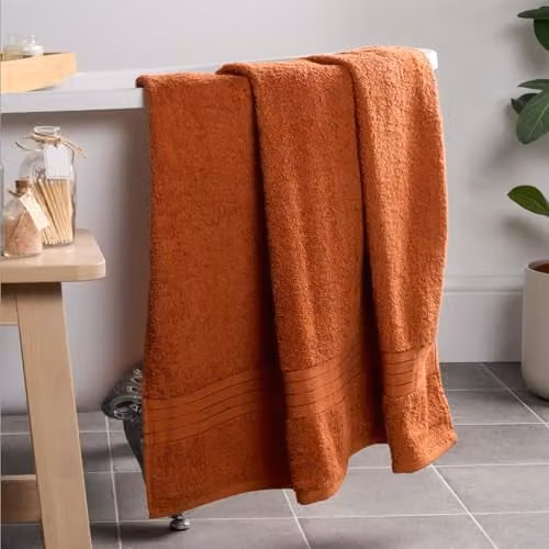 OHS Luxury 100% Cotton Jumbo Bath Sheet, Burnt Orange, W/D/H: 150 x 90 x 0 cm – 1