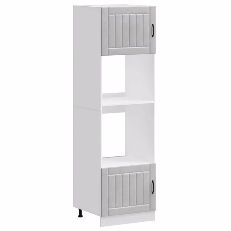 Berkfield Home Kalmar Oven Cabinets in Concrete Grey, Set of 2, Matt Engineered Wood