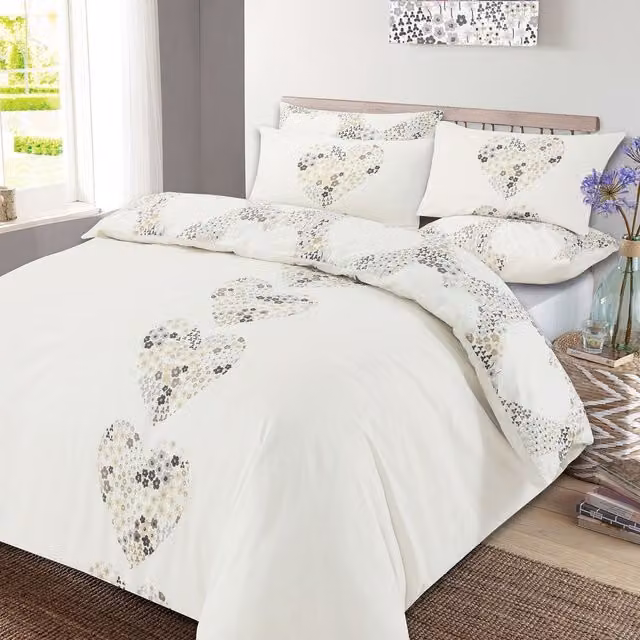 Dreamscene Reversible Floral Duvet Cover and Pillowcase Set, Yellow, W: 90 cm, H: 200 cm