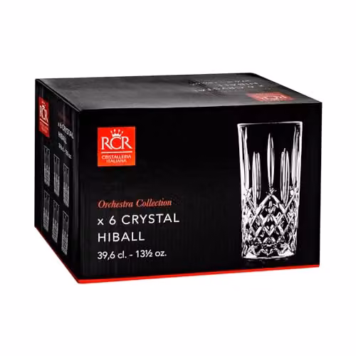 RCR Crystal Orchestra Highball Tumbler Set, 6 x 396ml, Transparent – 4
