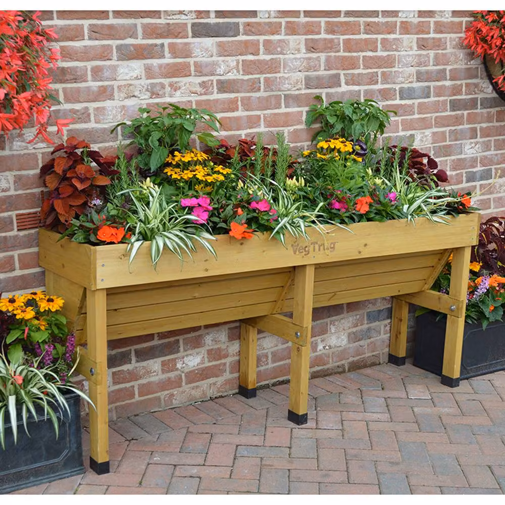 VegTrug Wallhugger Medium Natural Wooden Raised Bed Planter in Brown – 2