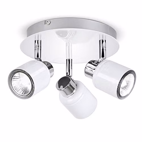 ValueLights Benton Adjustable Round White Ceiling Spotlight IP44 Rated – 1