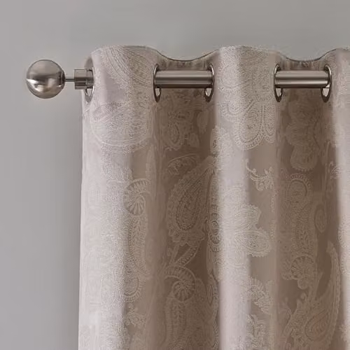 Catherine Lansfield Opulent Jacquard Lined Eyelet Curtains, Gold, W: 168 cm, H: 229 cm – 1