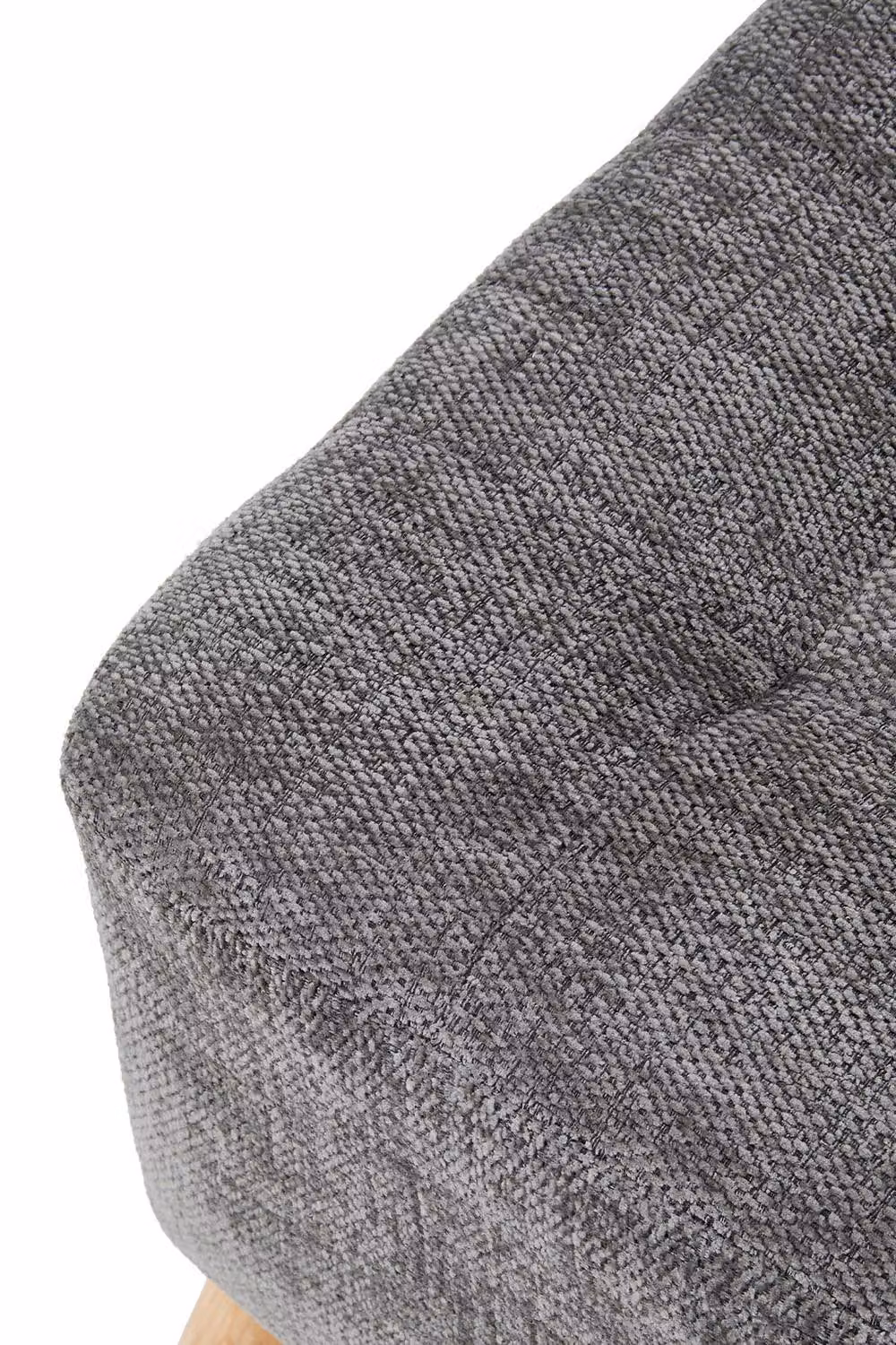Living and Home Grey Chenille Upholstered Cube Footstool – 7